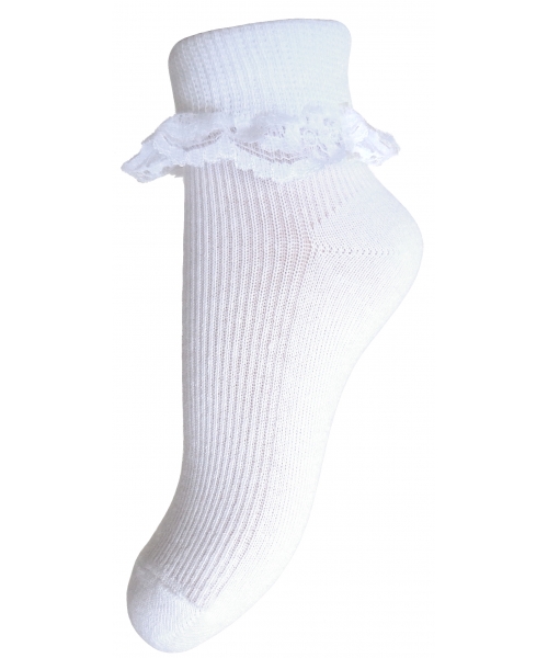 Skarpetki bawełniane z koronką Mod.54 art. B2210 roz.13-17cm biały-500x600