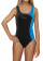 Girl swimsuit young BW690 black-blue back front
