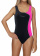 Girl swimsuit young BW690 black-pink front